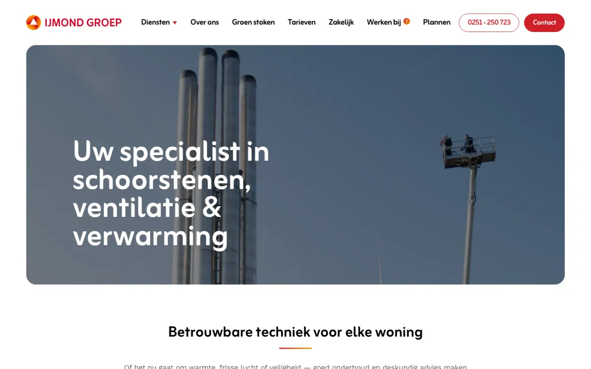 IJmond Groep website op laptop en telefoon