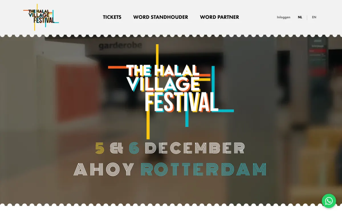 The Halal Village Festival website op laptop en telefoon