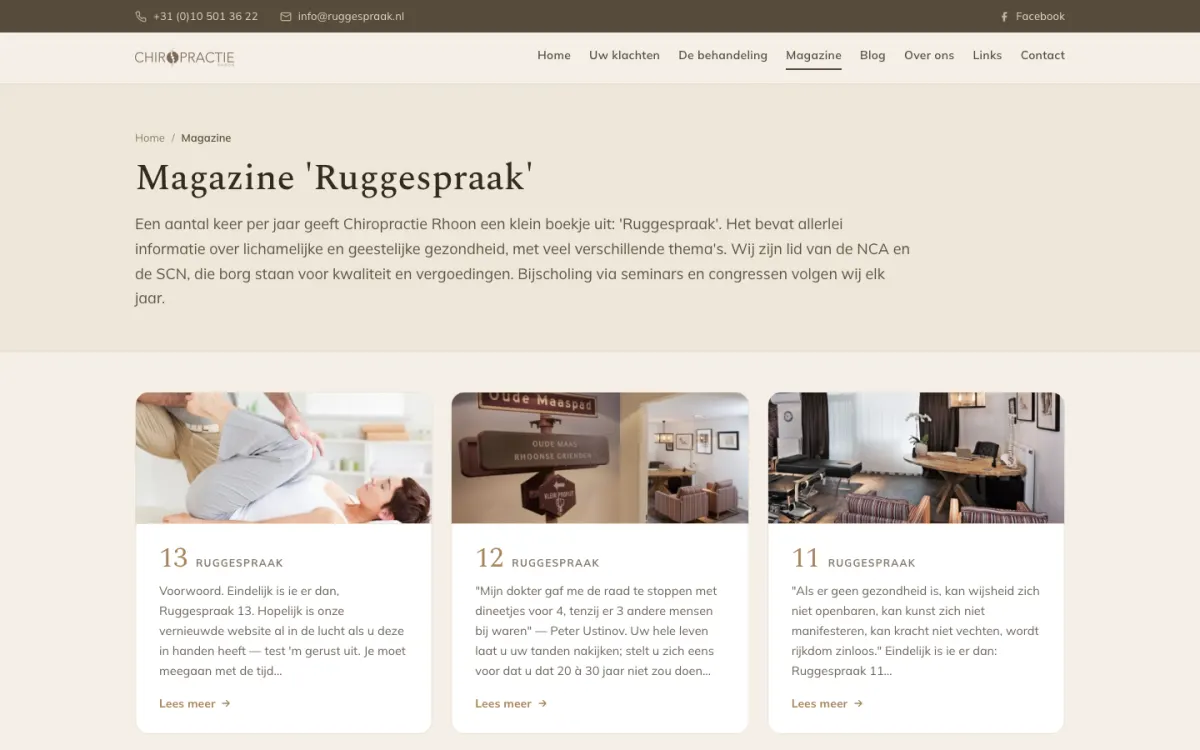 Chiropractie Rhoon website op laptop en telefoon