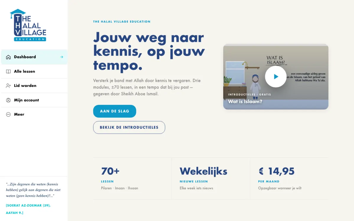 The Halal Village Education website op laptop en telefoon